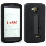 Wholesale LG F60 Armor Hybrid Kickstand Case (Black)